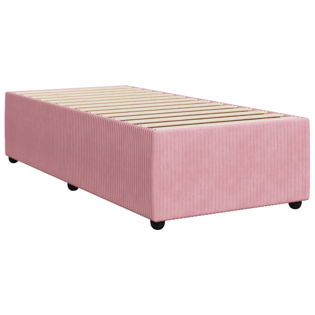 vidaXL Estructura de cama sin colchón terciopelo rosa 90x200 cm