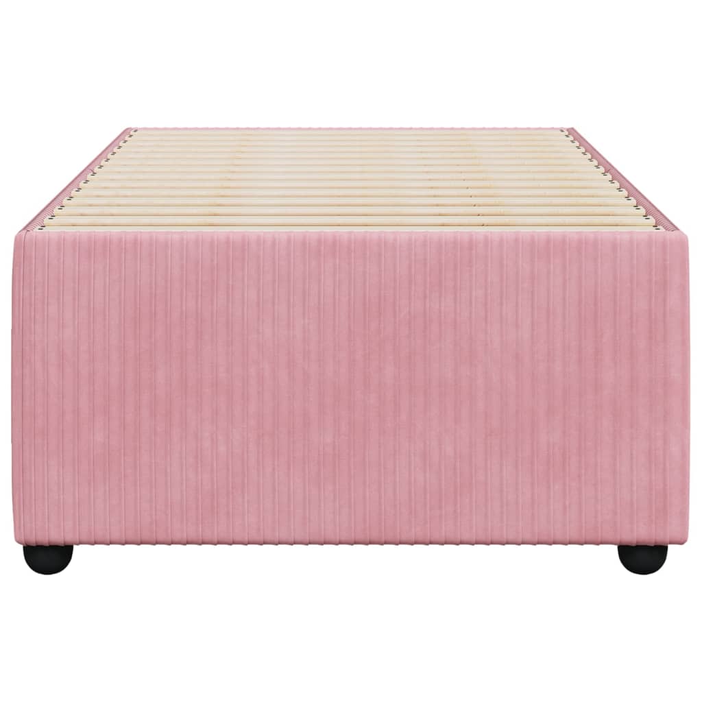 vidaXL Estructura de cama sin colchón terciopelo rosa 90x200 cm