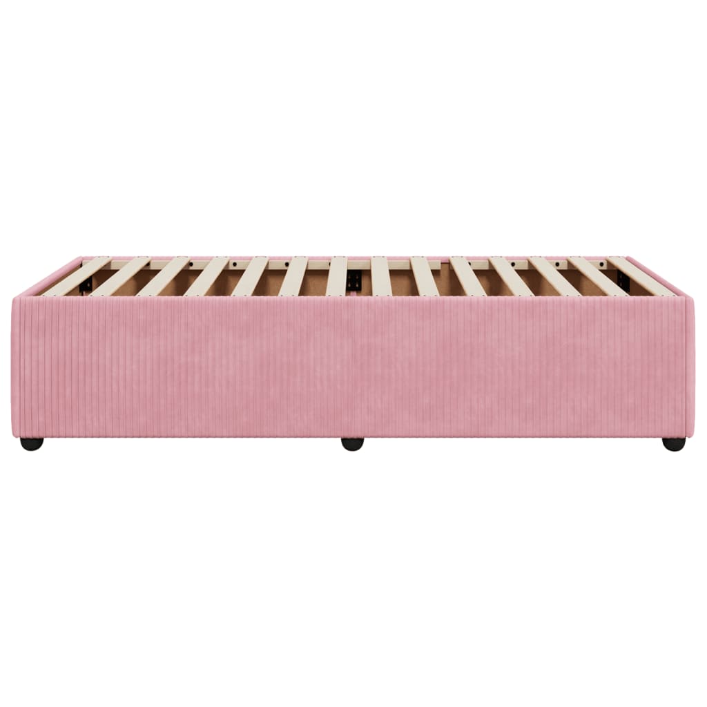 vidaXL Estructura de cama sin colchón terciopelo rosa 90x200 cm