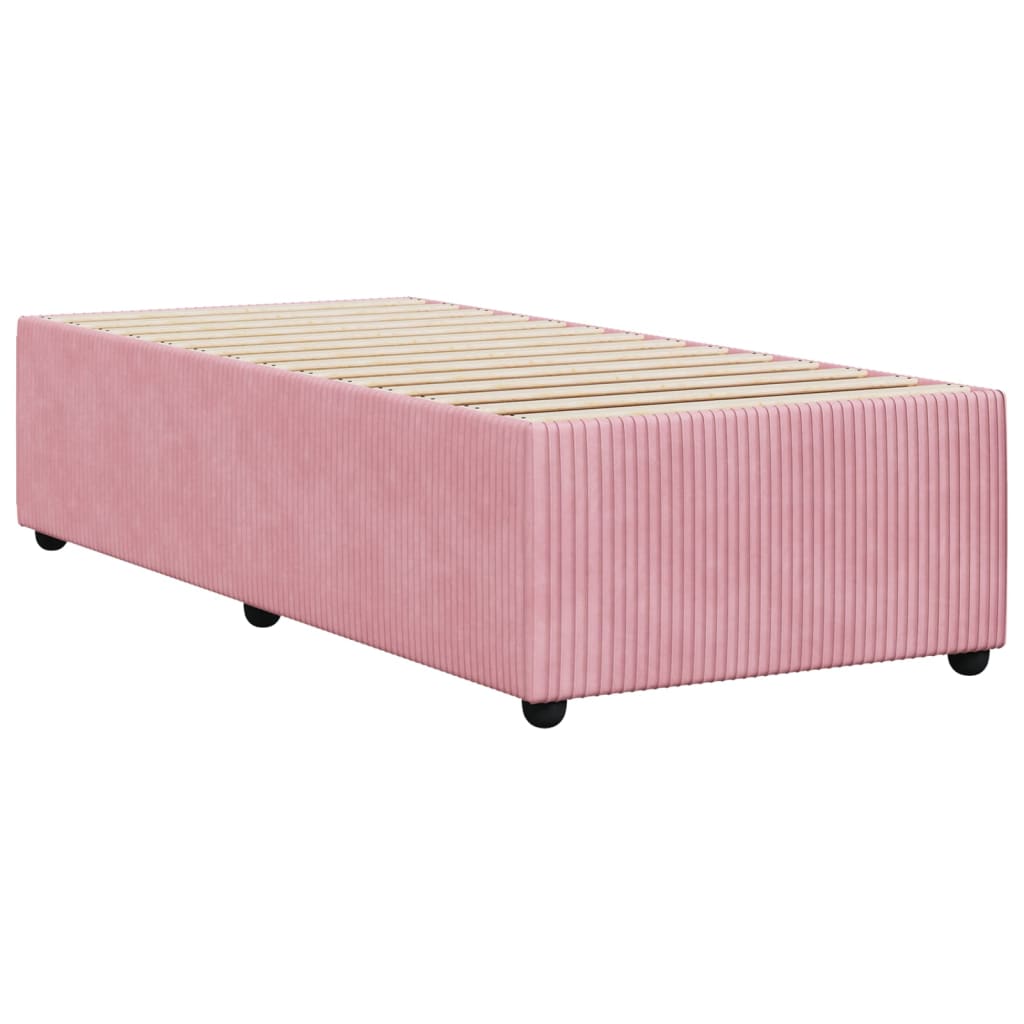 vidaXL Estructura de cama sin colchón terciopelo rosa 90x200 cm