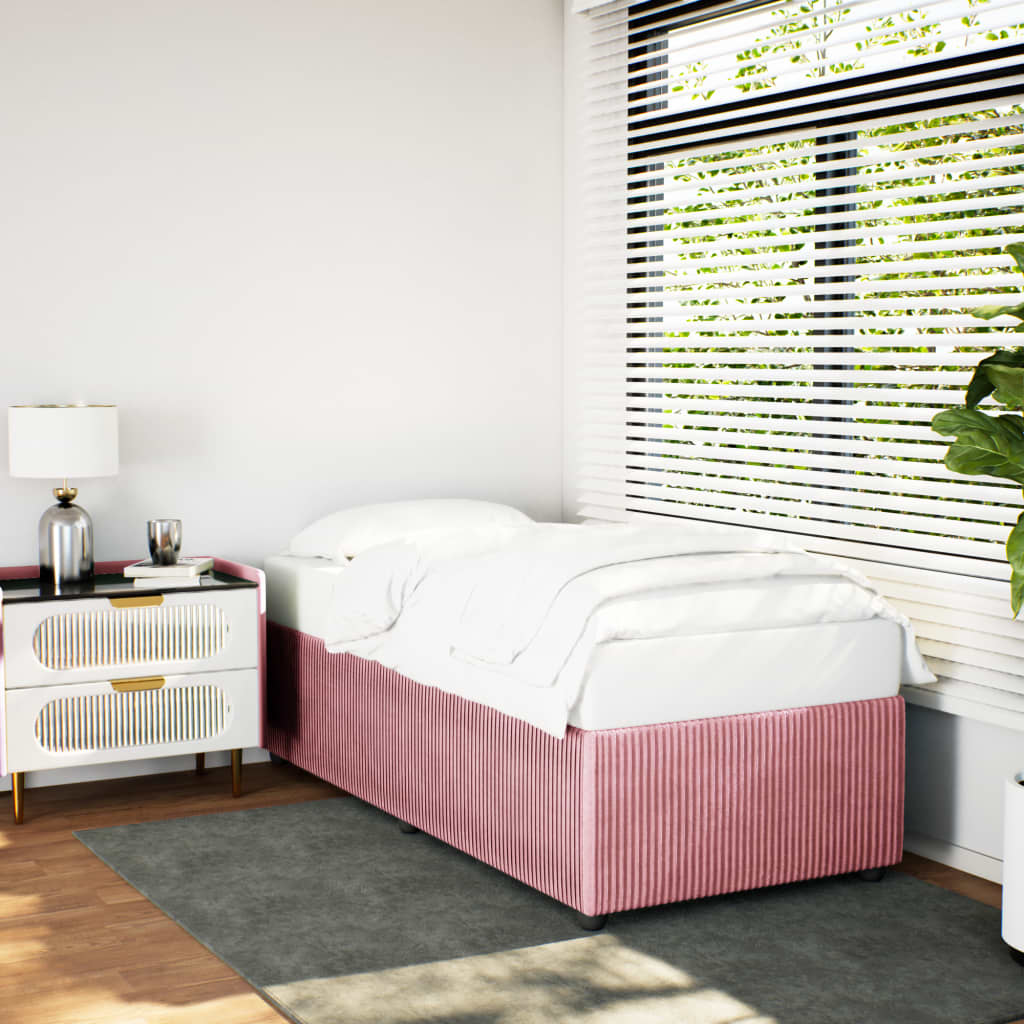 vidaXL Estructura de cama sin colchón terciopelo rosa 90x200 cm