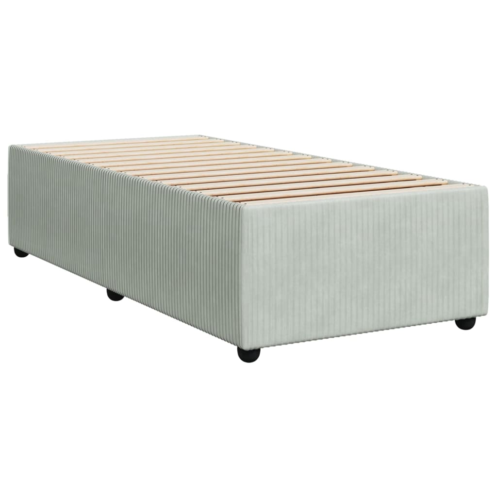 vidaXL Estructura de cama sin colchón terciopelo gris claro 100x200 cm