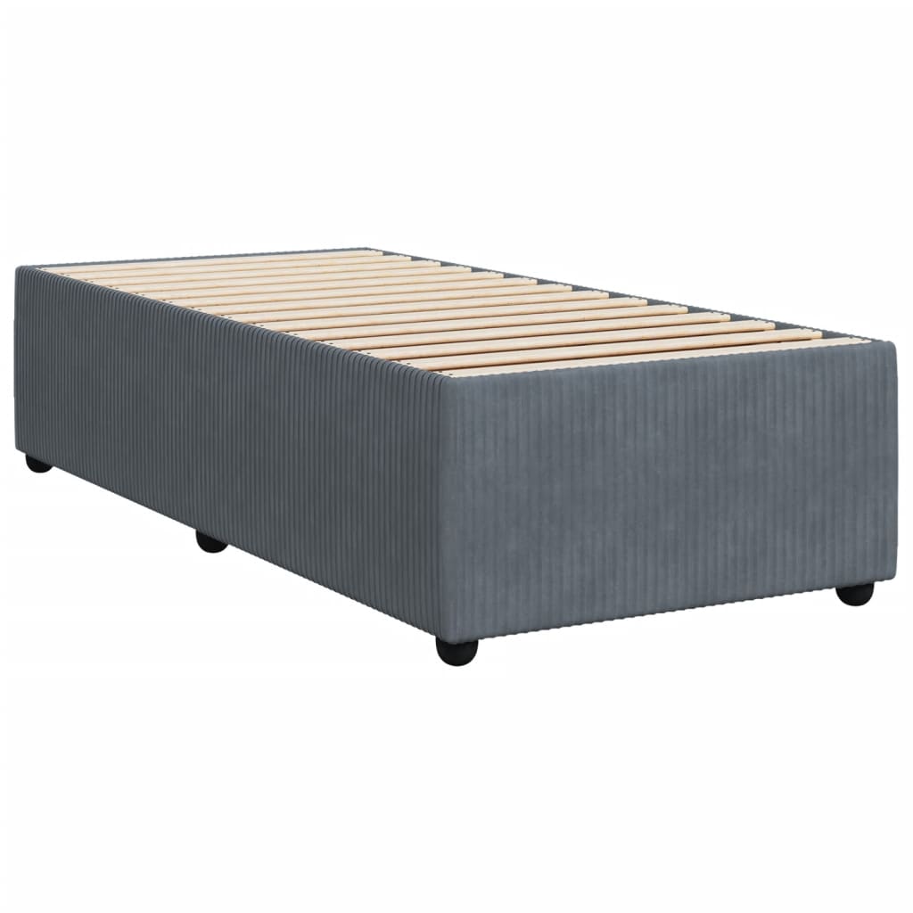 vidaXL Estructura de cama sin colchón terciopelo gris oscuro 100x200cm