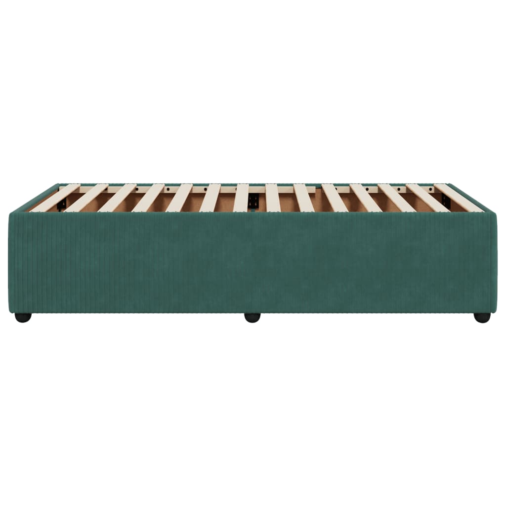 vidaXL Estructura cama sin colchón terciopelo verde oscuro 100x200 cm