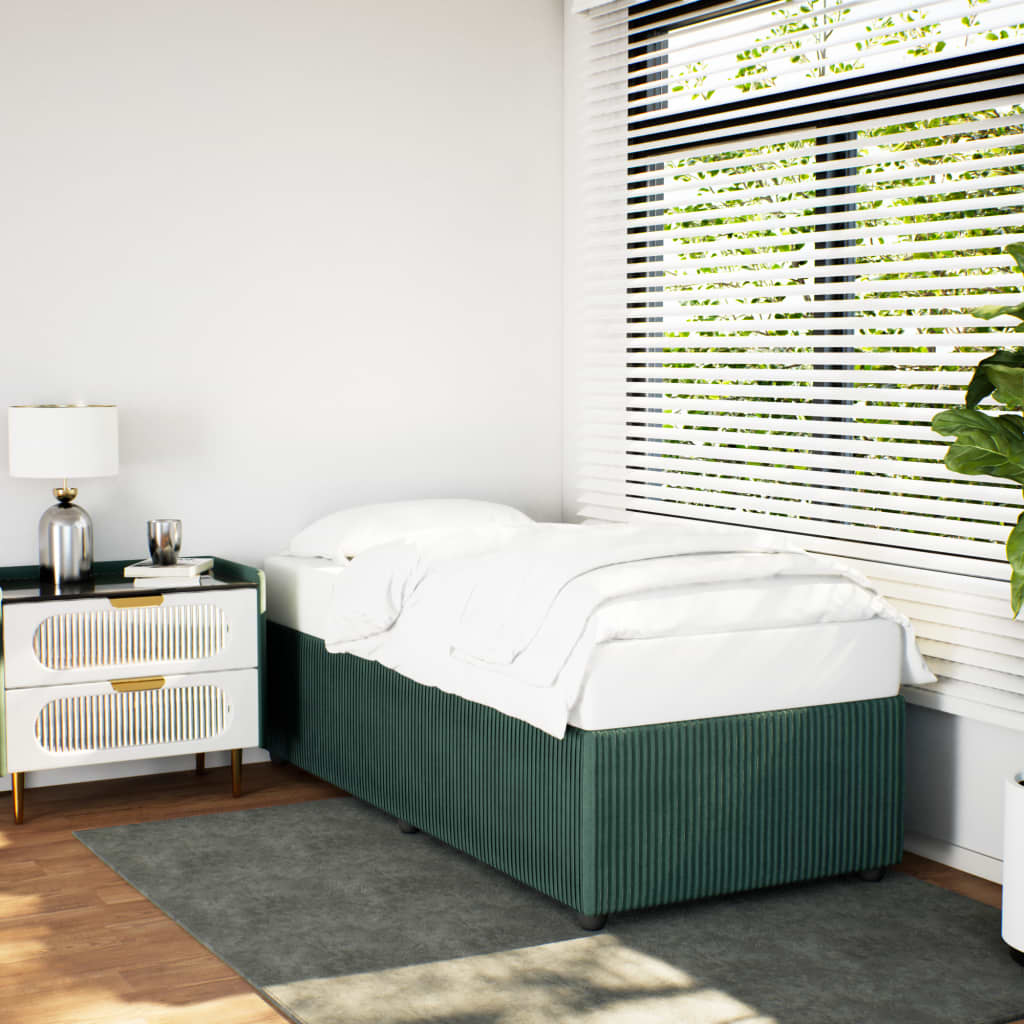 vidaXL Estructura cama sin colchón terciopelo verde oscuro 100x200 cm