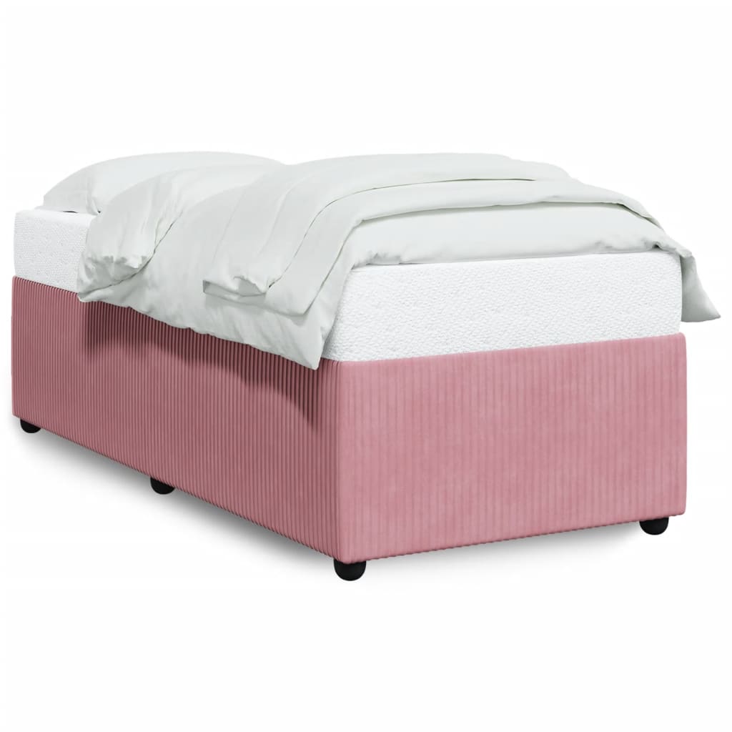 vidaXL Estructura de cama sin colchón terciopelo rosa 100x200 cm