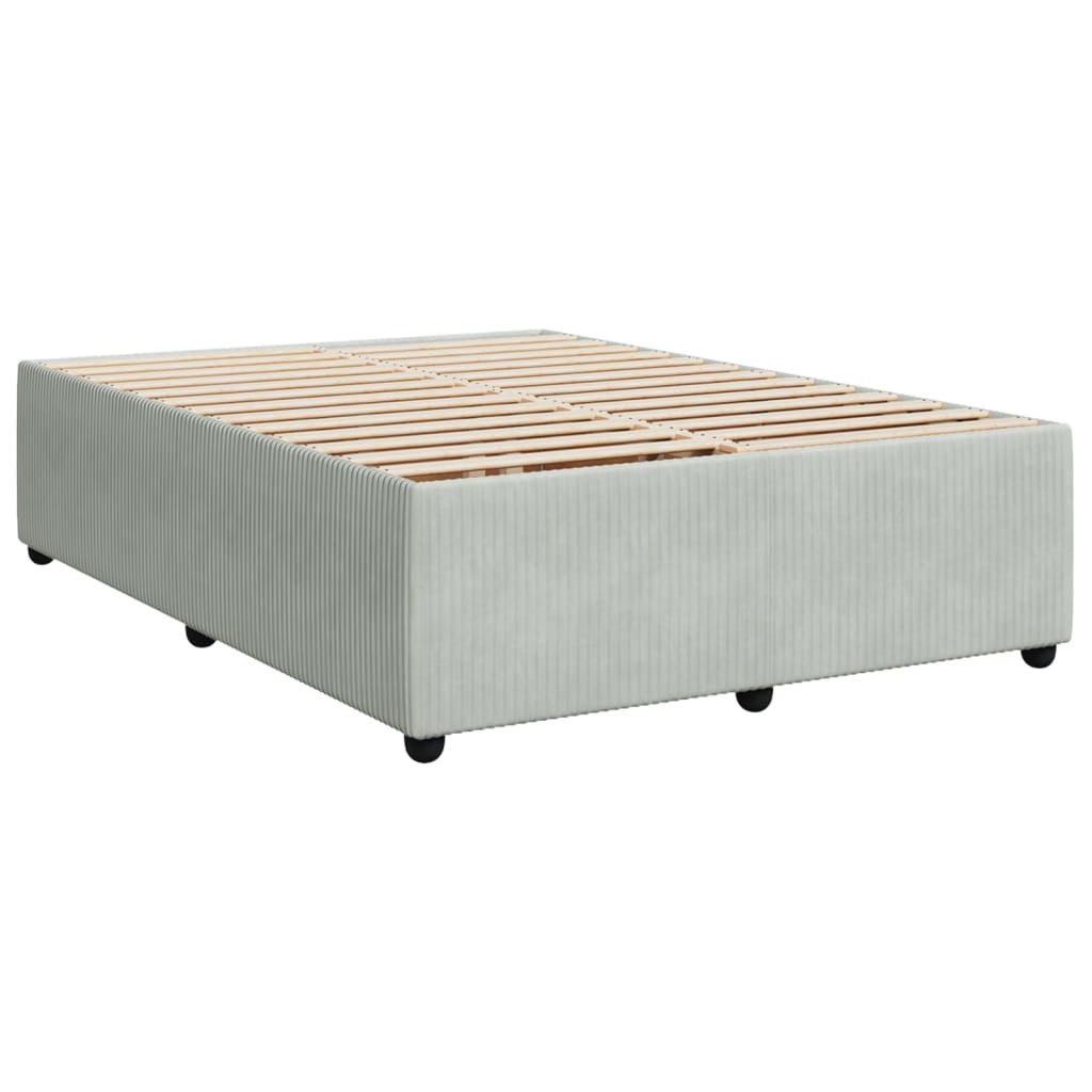 vidaXL Estructura de cama sin colchón terciopelo gris claro 140x190 cm