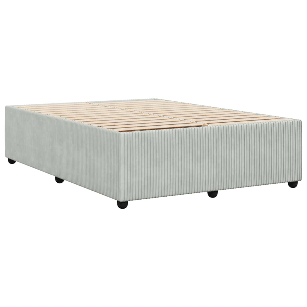 vidaXL Estructura de cama sin colchón terciopelo gris claro 140x190 cm