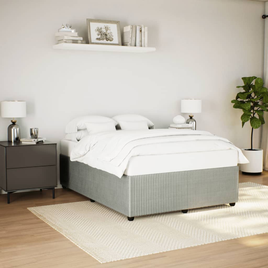 vidaXL Estructura de cama sin colchón terciopelo gris claro 140x190 cm