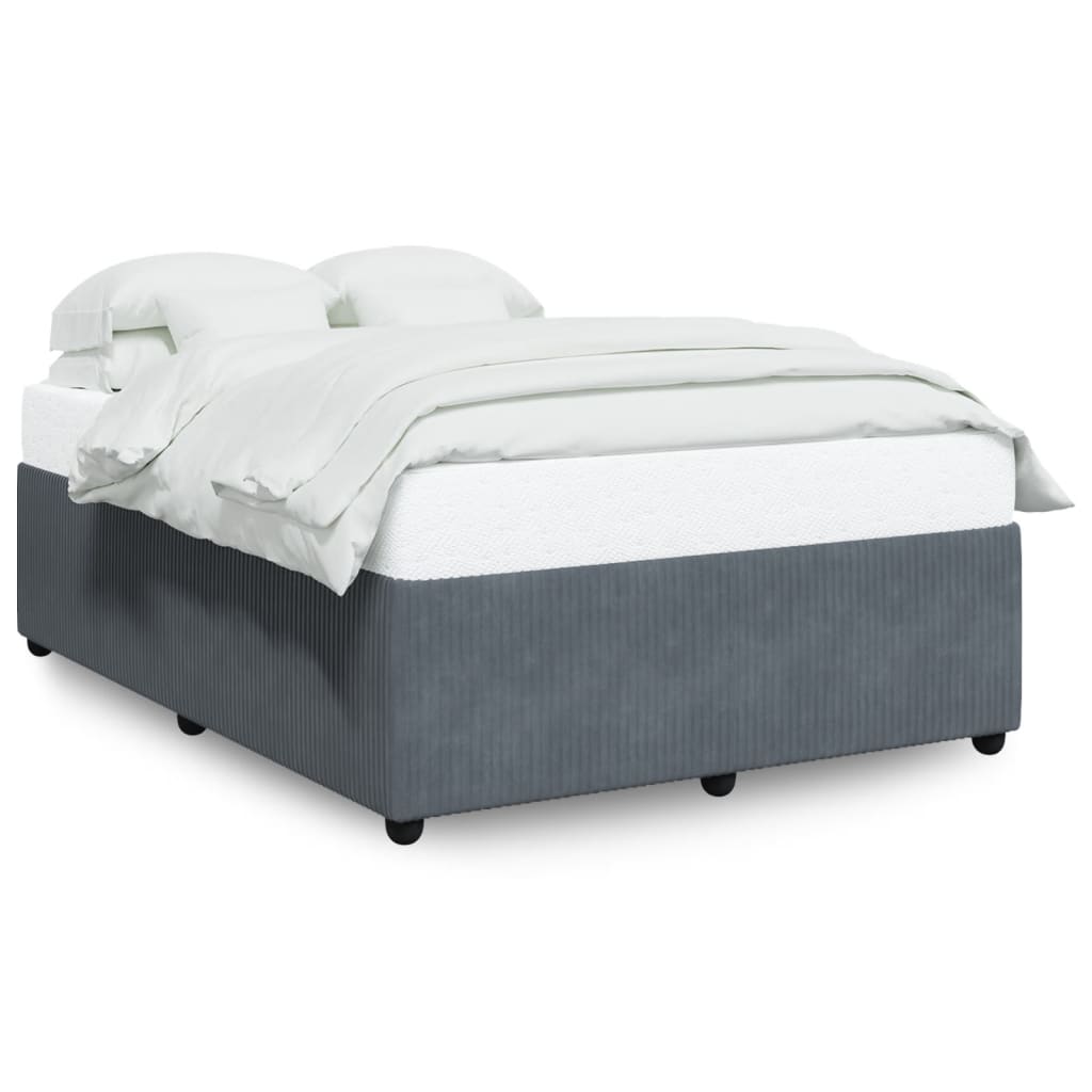 vidaXL Estructura de cama sin colchón terciopelo gris oscuro 140x190cm