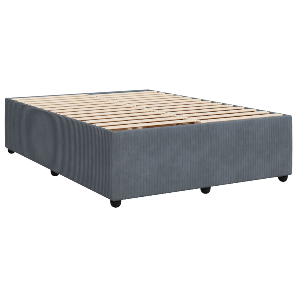 vidaXL Estructura de cama sin colchón terciopelo gris oscuro 140x190cm