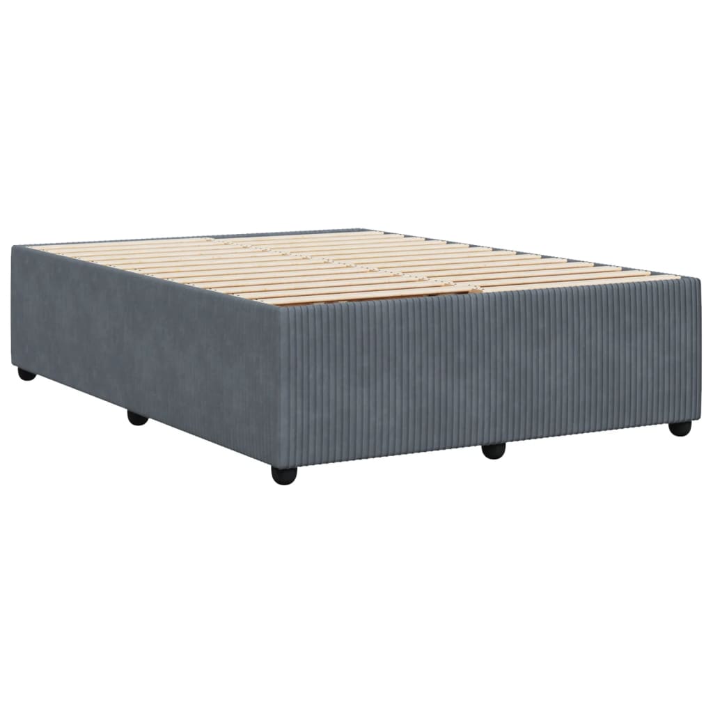 vidaXL Estructura de cama sin colchón terciopelo gris oscuro 140x190cm