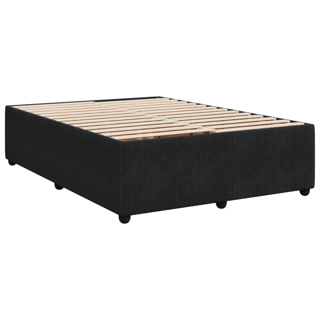 vidaXL Estructura de cama sin colchón terciopelo negro 140x190 cm