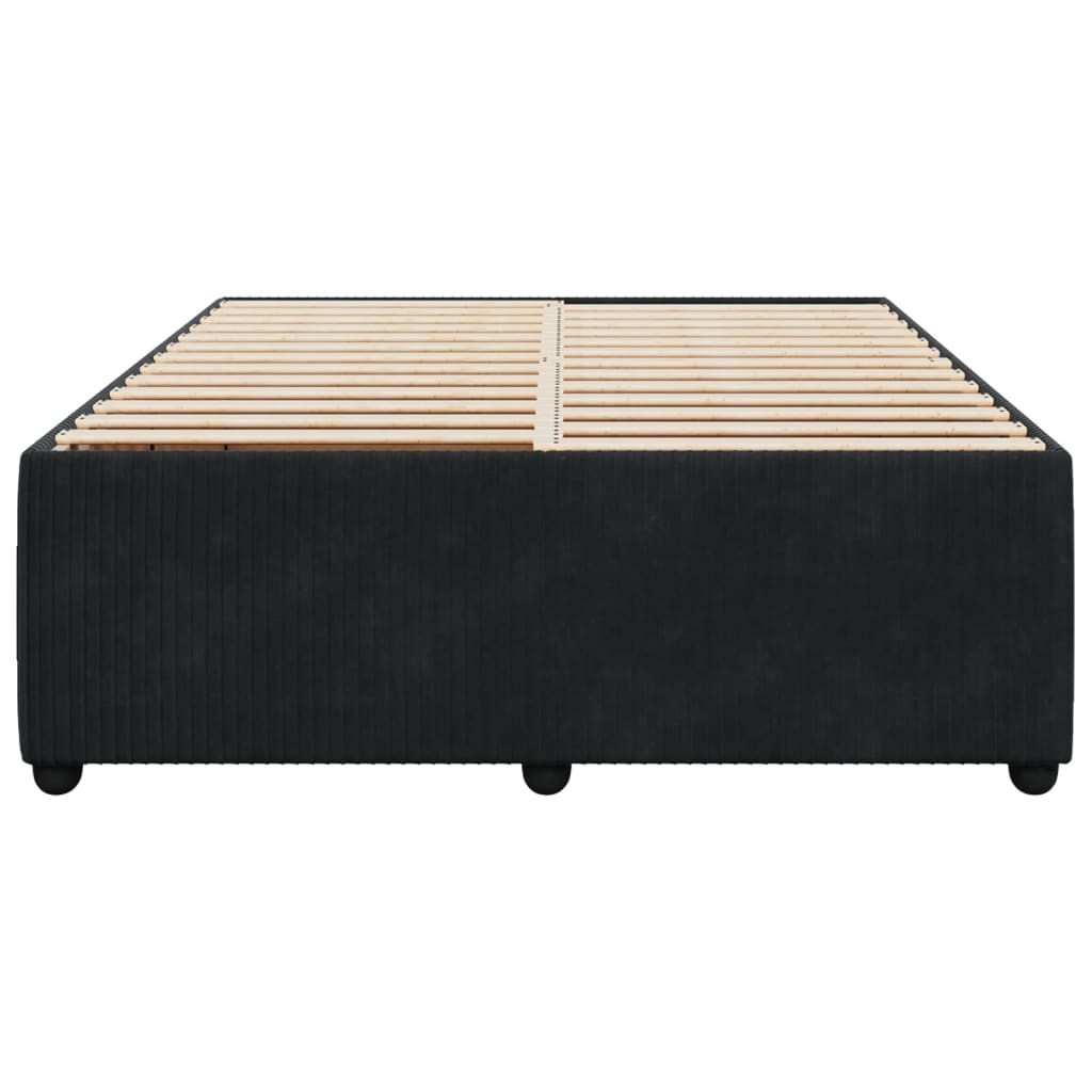 vidaXL Estructura de cama sin colchón terciopelo negro 140x190 cm