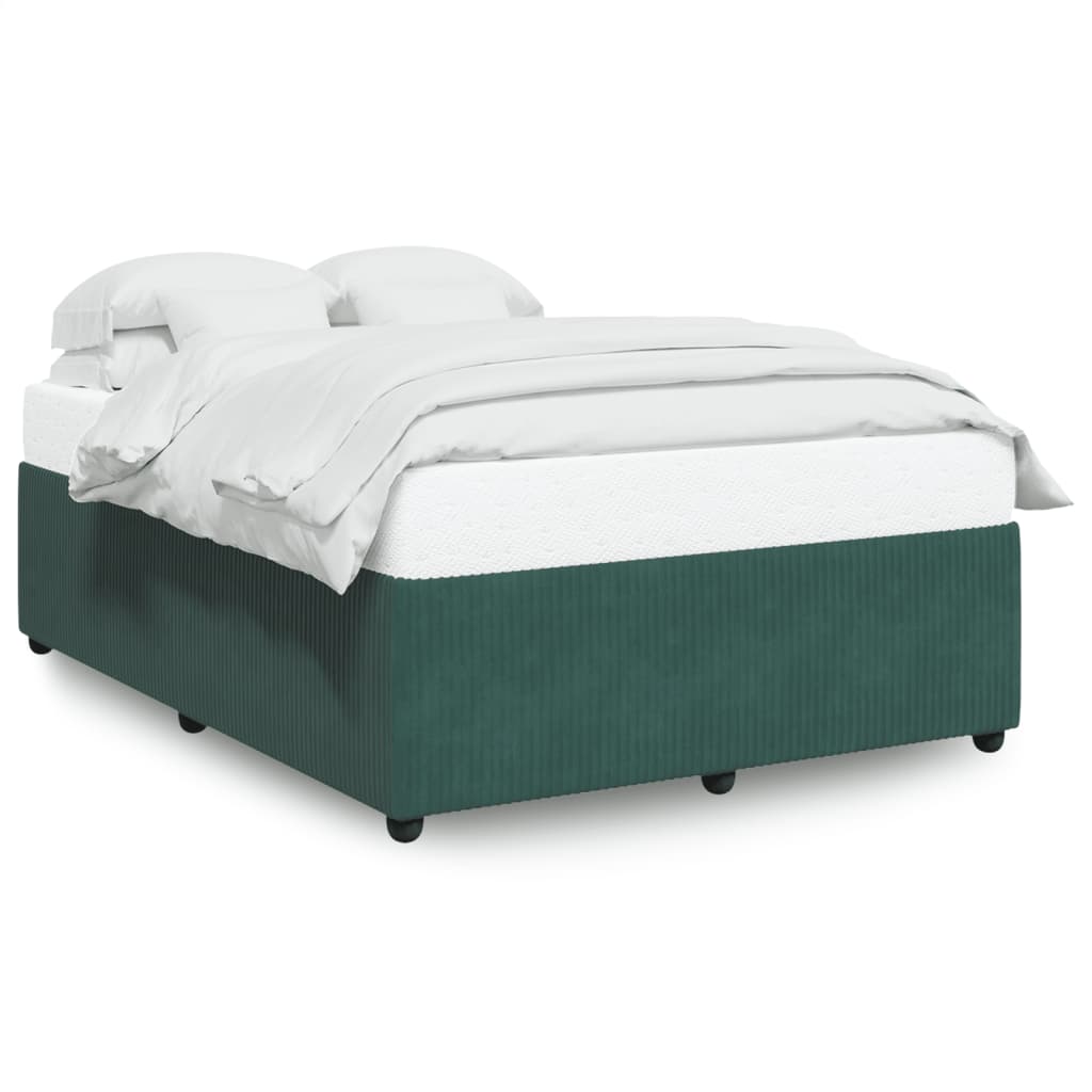 vidaXL Estructura cama sin colchón terciopelo verde oscuro 140x190 cm