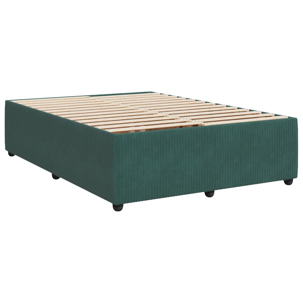 vidaXL Estructura cama sin colchón terciopelo verde oscuro 140x190 cm