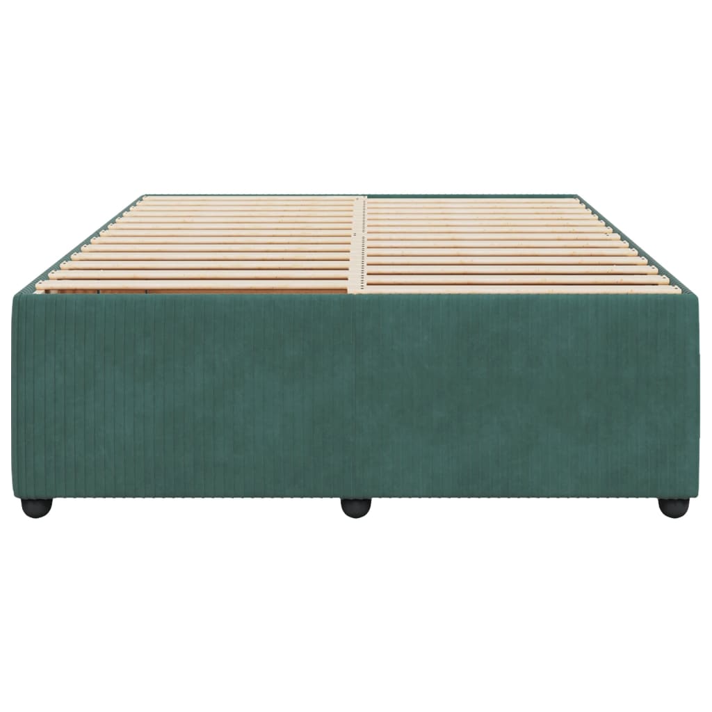 vidaXL Estructura cama sin colchón terciopelo verde oscuro 140x190 cm