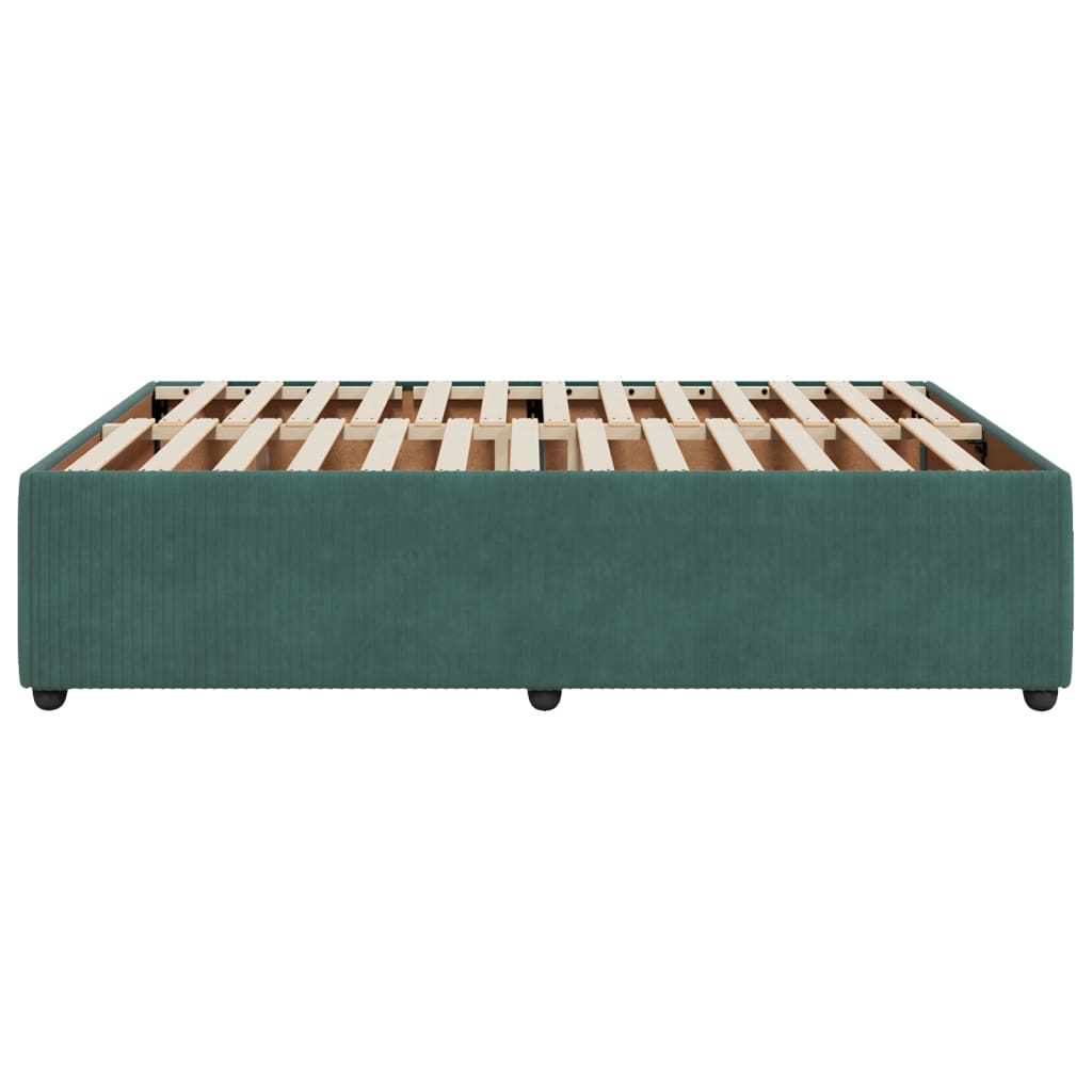 vidaXL Estructura cama sin colchón terciopelo verde oscuro 140x190 cm