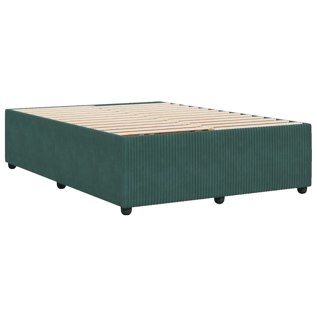 vidaXL Estructura cama sin colchón terciopelo verde oscuro 140x190 cm