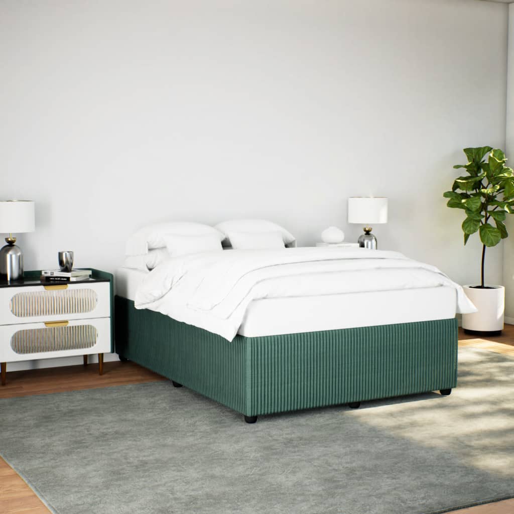 vidaXL Estructura cama sin colchón terciopelo verde oscuro 140x190 cm