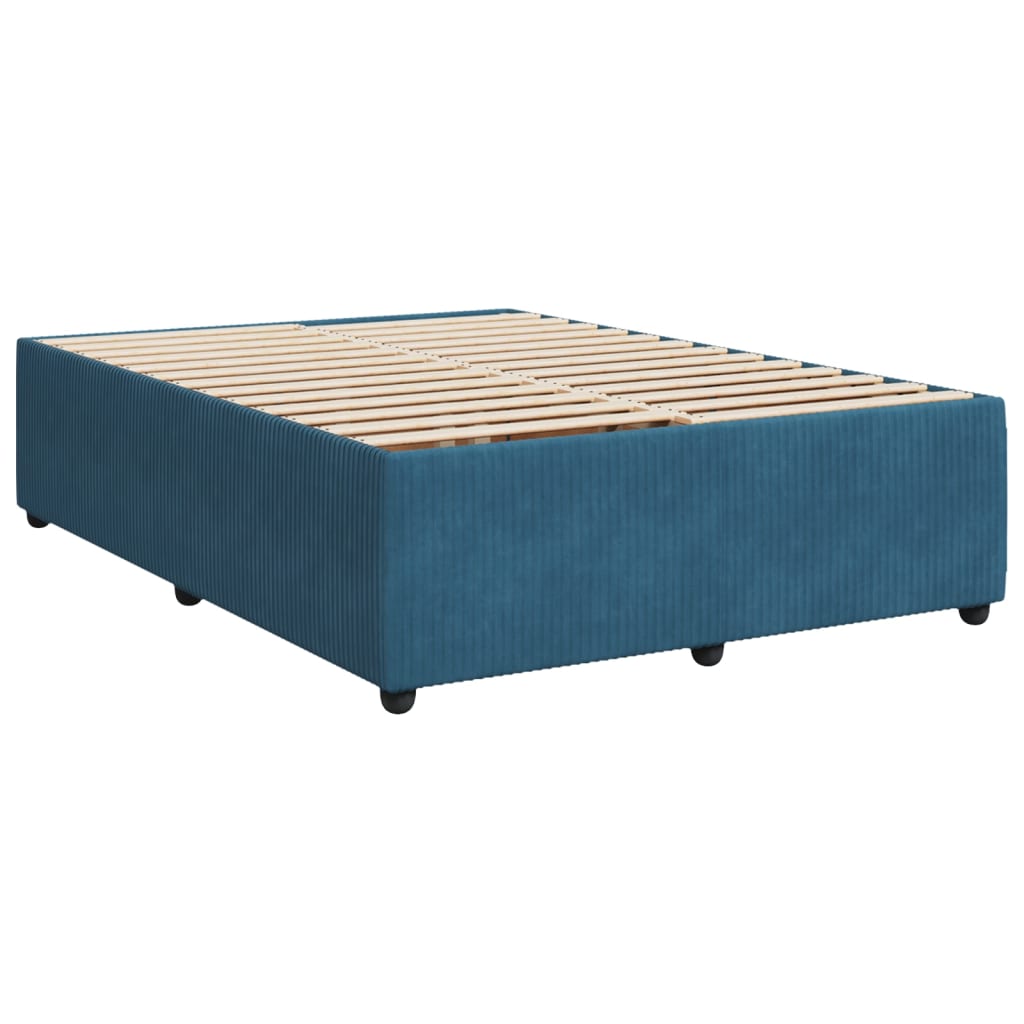 vidaXL Estructura de cama de terciopelo azul 140x190 cm