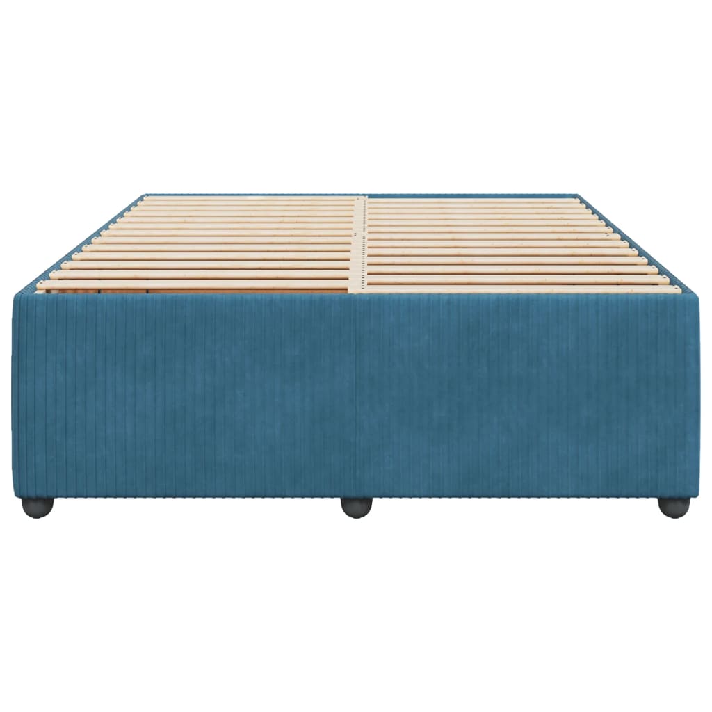 vidaXL Estructura de cama de terciopelo azul 140x190 cm