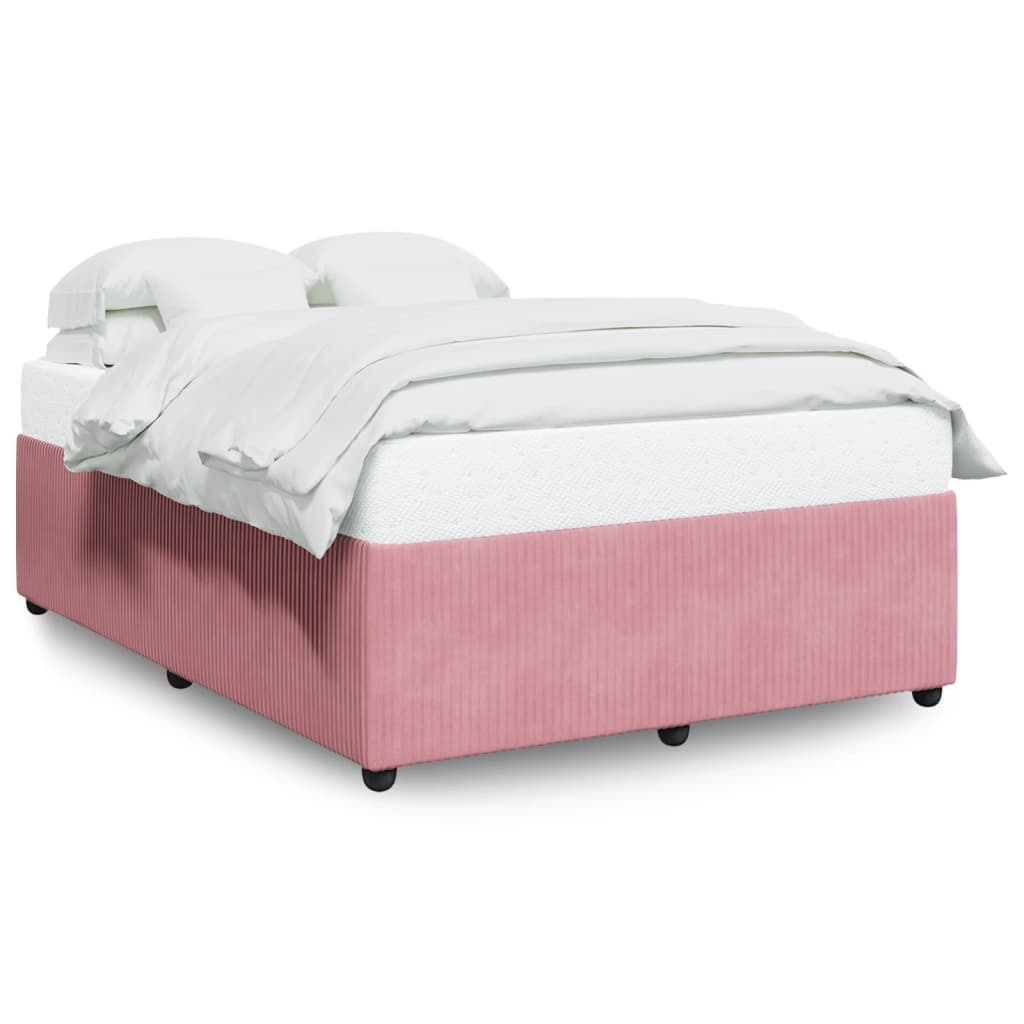 vidaXL Estructura de cama sin colchón terciopelo rosa 140x190 cm