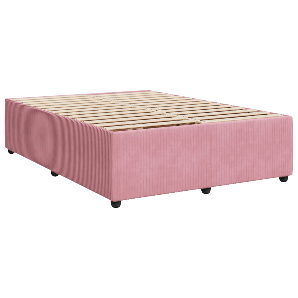 vidaXL Estructura de cama sin colchón terciopelo rosa 140x190 cm