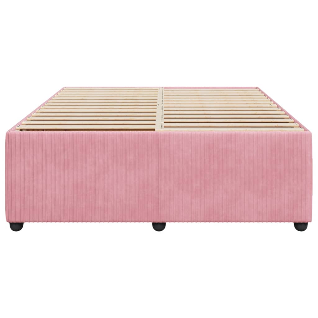 vidaXL Estructura de cama sin colchón terciopelo rosa 140x190 cm