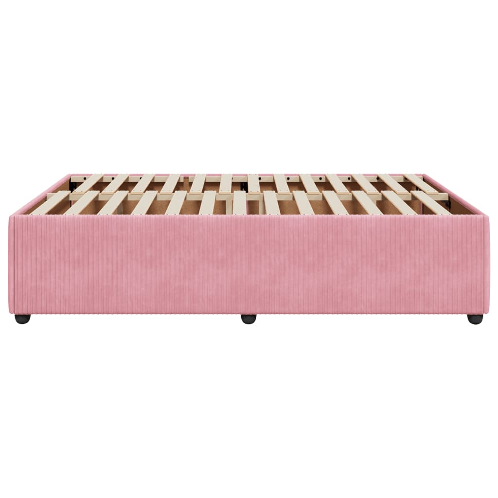 vidaXL Estructura de cama sin colchón terciopelo rosa 140x190 cm