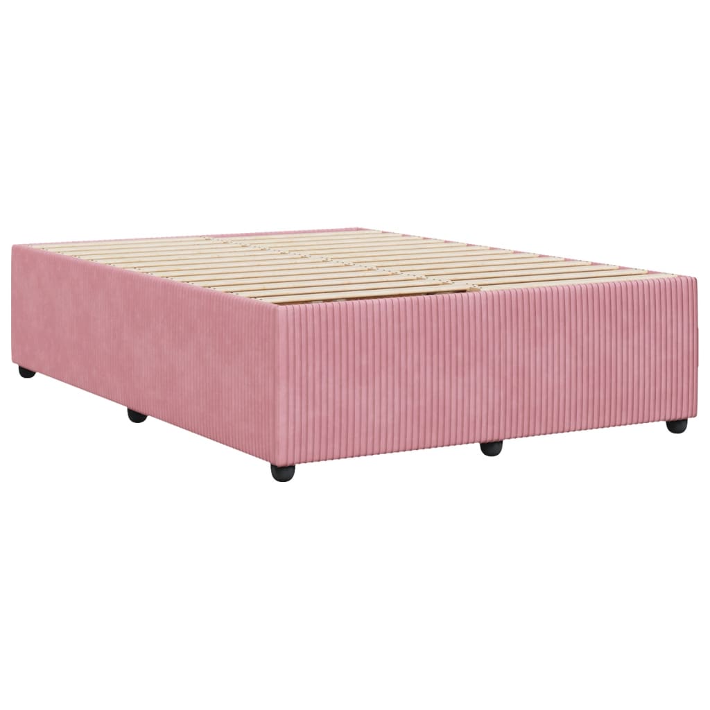 vidaXL Estructura de cama sin colchón terciopelo rosa 140x190 cm