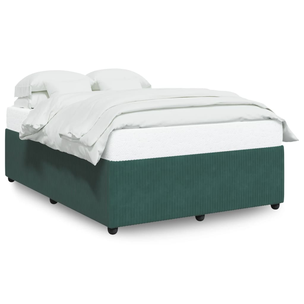 vidaXL Estructura cama sin colchón terciopelo verde oscuro 140x200 cm