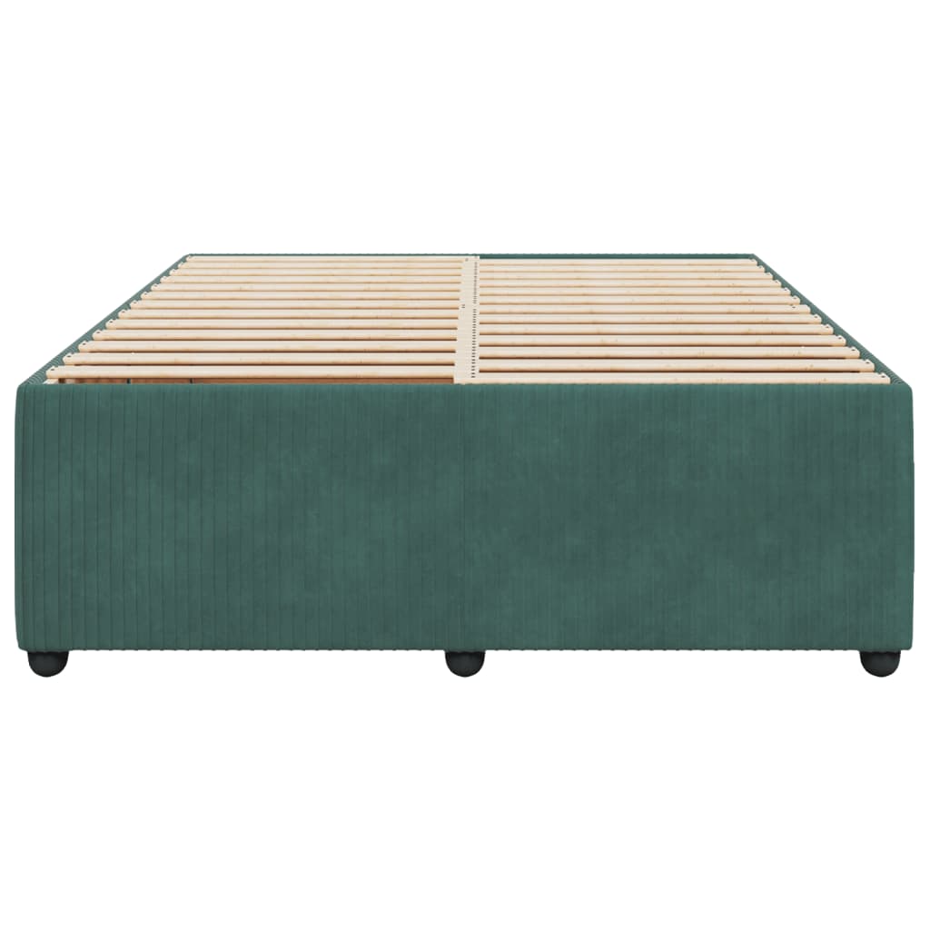 vidaXL Estructura cama sin colchón terciopelo verde oscuro 140x200 cm