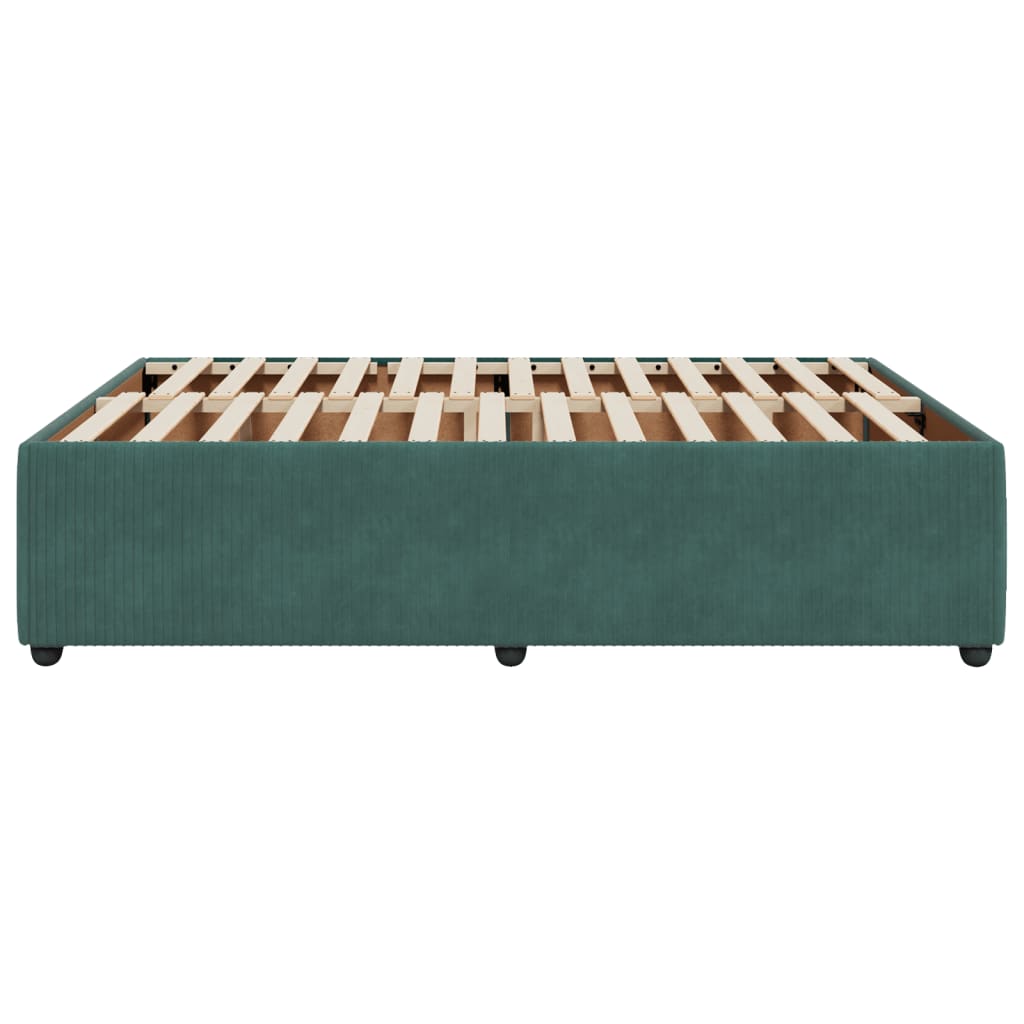 vidaXL Estructura cama sin colchón terciopelo verde oscuro 140x200 cm