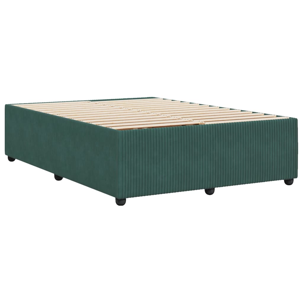 vidaXL Estructura cama sin colchón terciopelo verde oscuro 140x200 cm