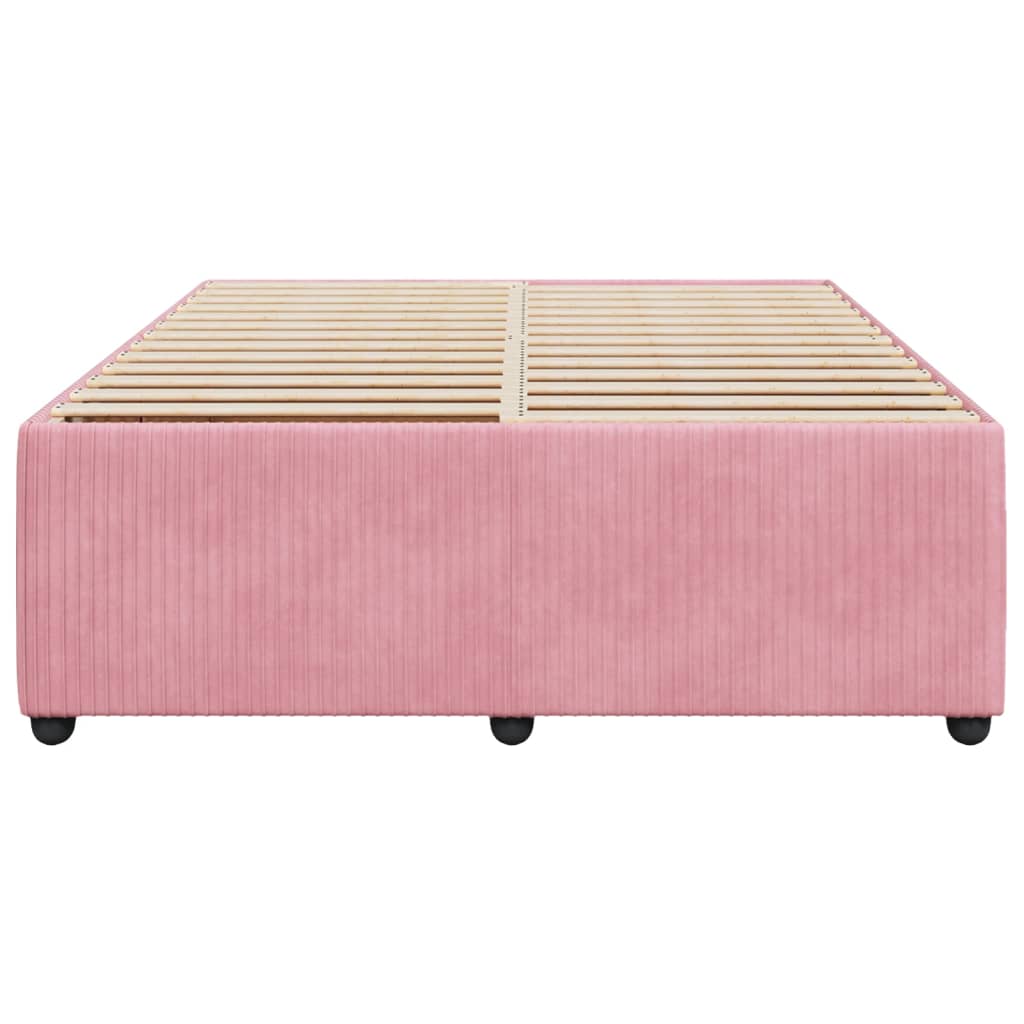 vidaXL Estructura de cama sin colchón terciopelo rosa 140x200 cm