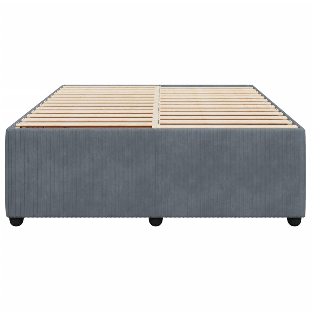 vidaXL Estructura de cama sin colchón terciopelo gris oscuro 160x200cm