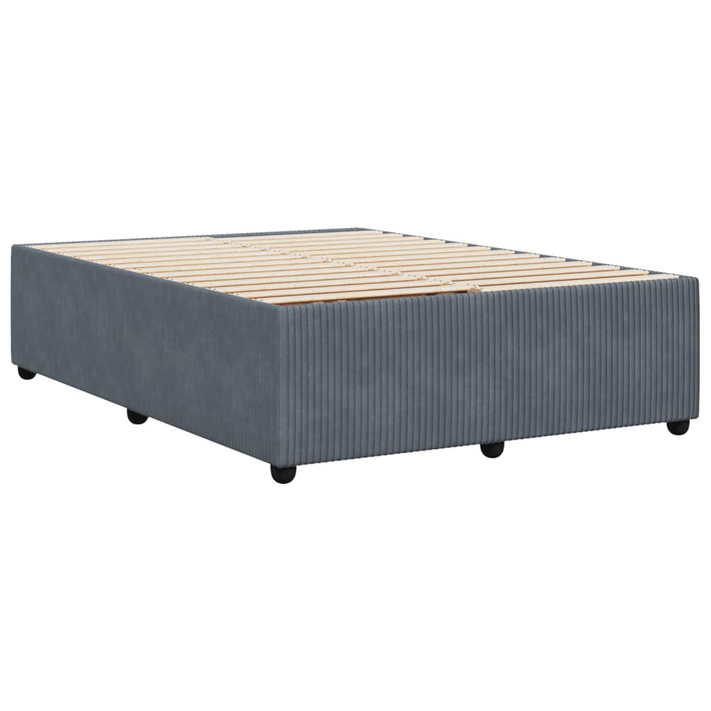 vidaXL Estructura de cama sin colchón terciopelo gris oscuro 160x200cm