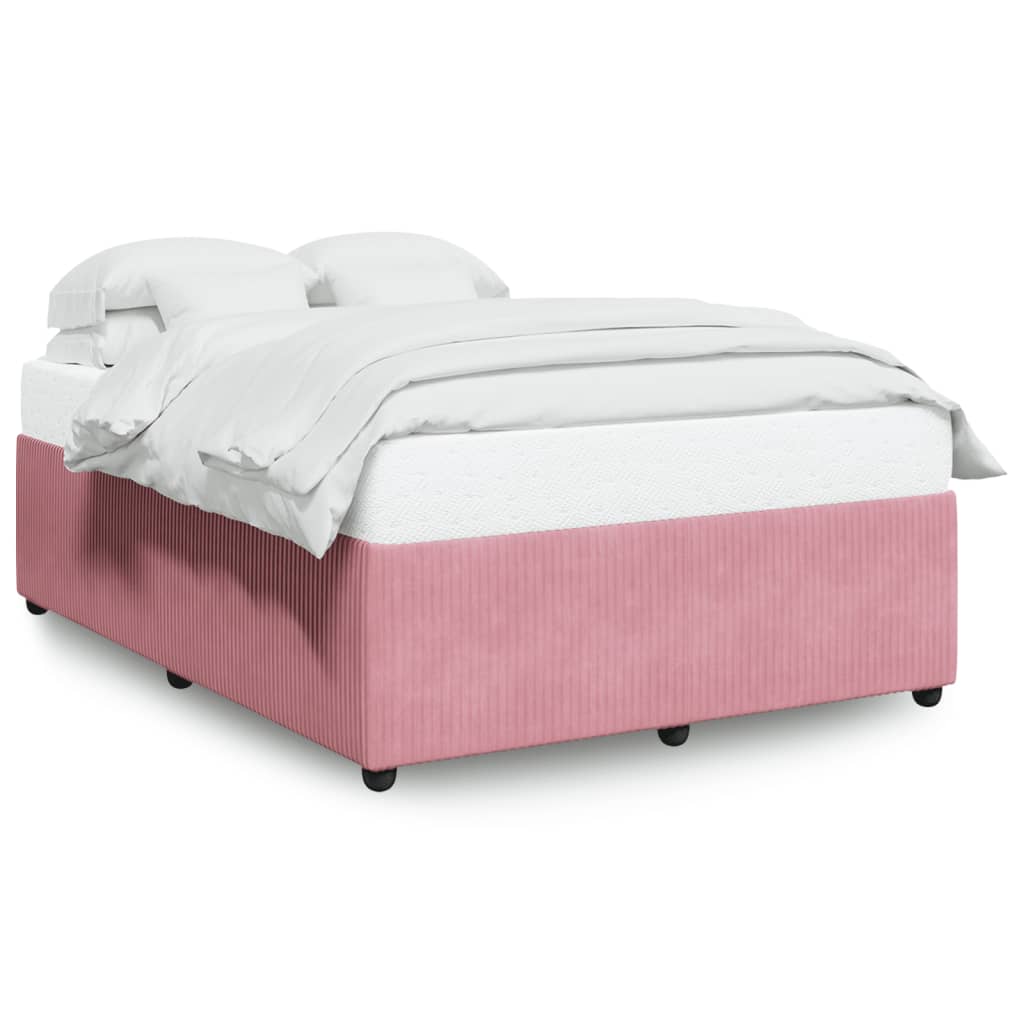 vidaXL Estructura de cama sin colchón terciopelo rosa 160x200 cm