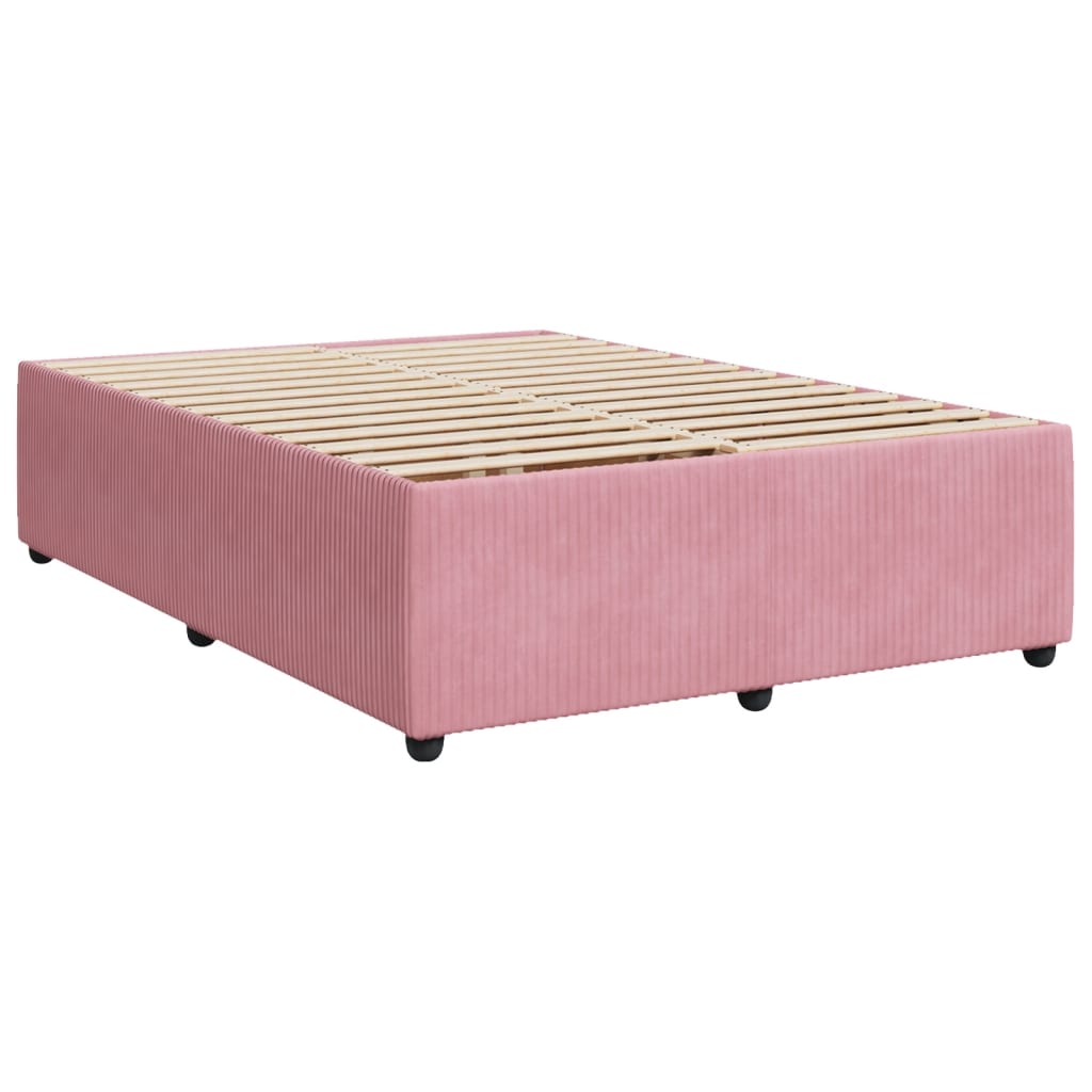 vidaXL Estructura de cama sin colchón terciopelo rosa 160x200 cm