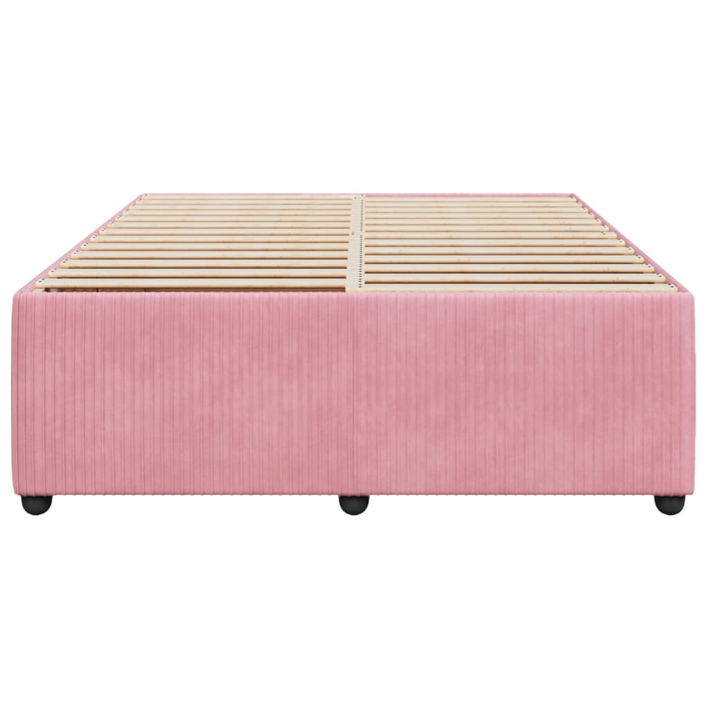 vidaXL Estructura de cama sin colchón terciopelo rosa 160x200 cm