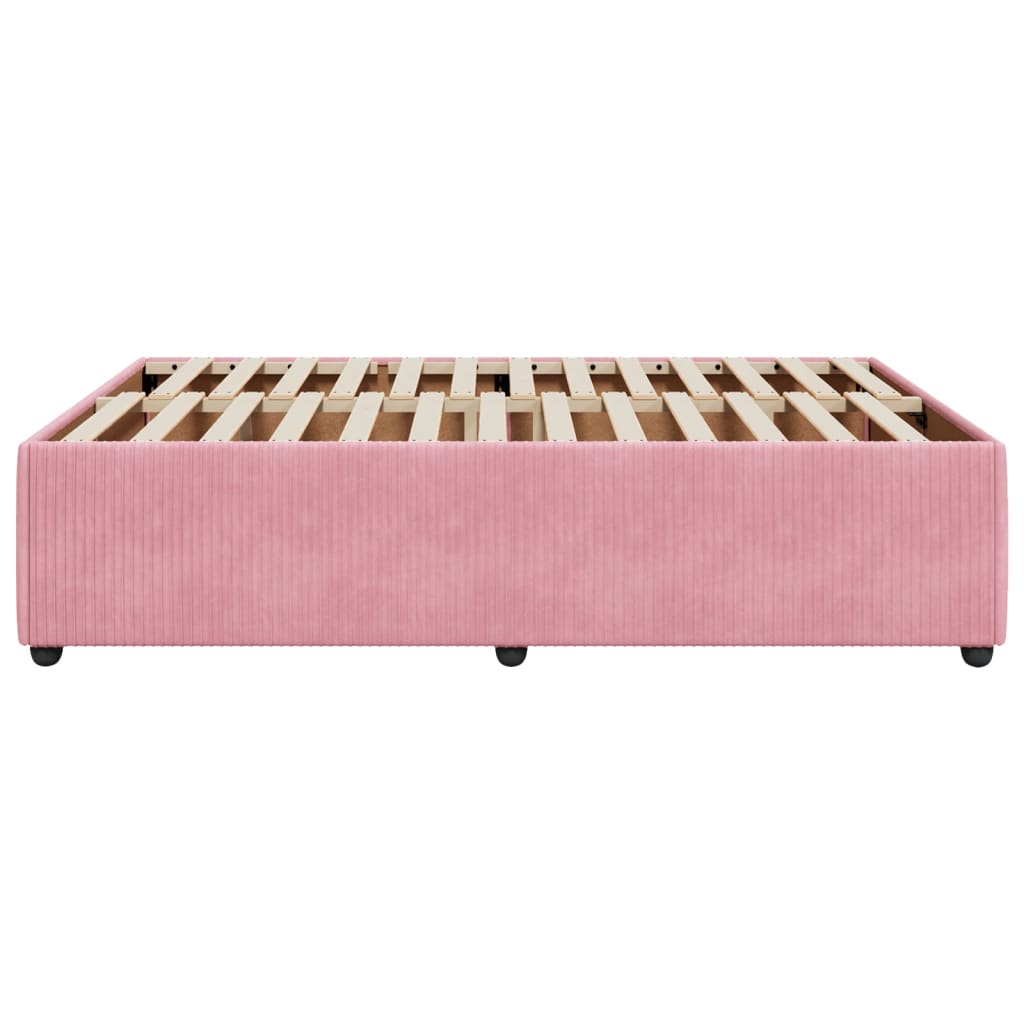 vidaXL Estructura de cama sin colchón terciopelo rosa 160x200 cm