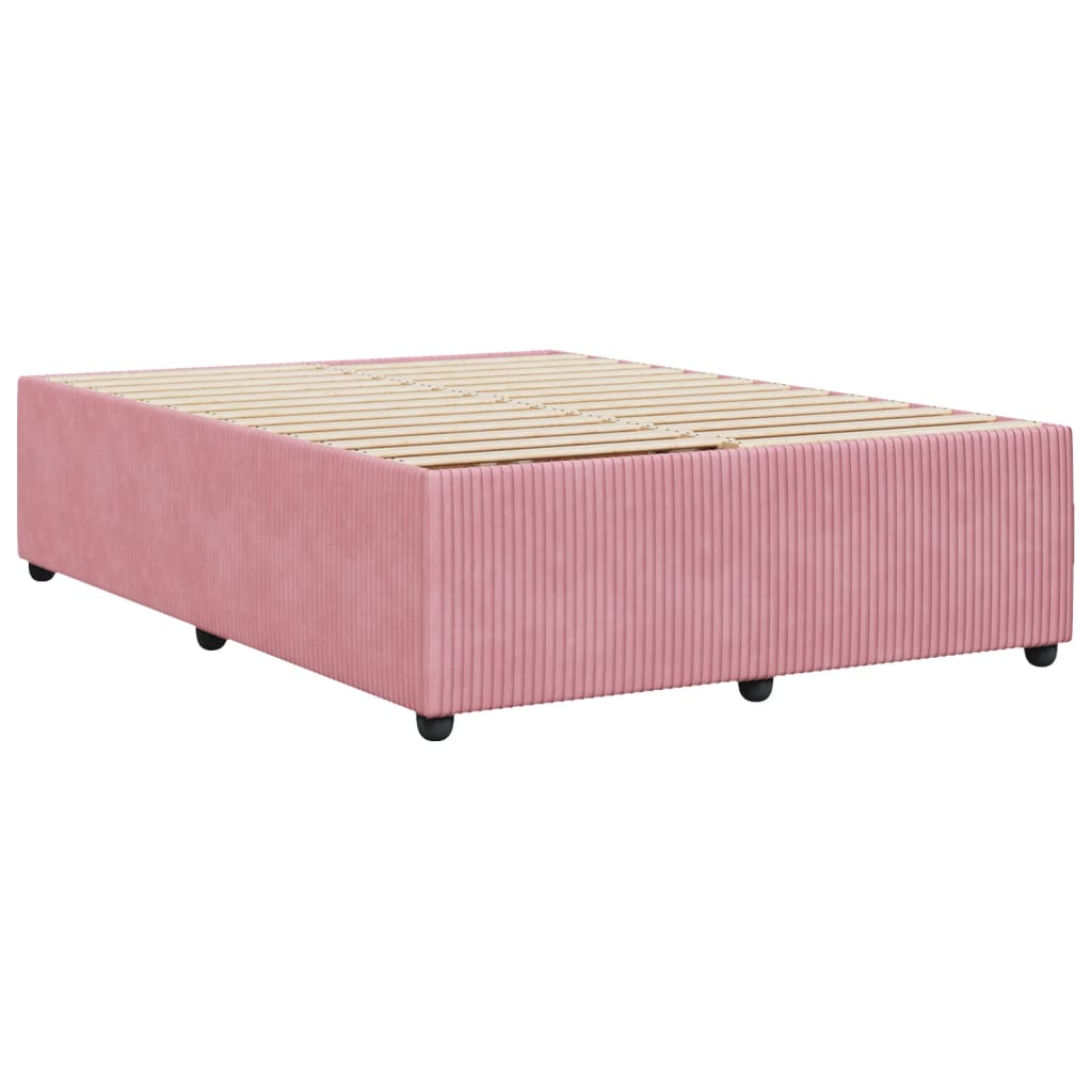 vidaXL Estructura de cama sin colchón terciopelo rosa 160x200 cm