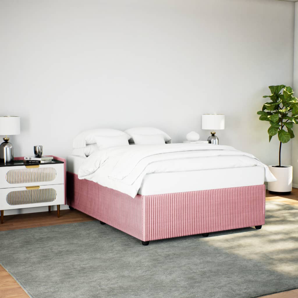 vidaXL Estructura de cama sin colchón terciopelo rosa 160x200 cm