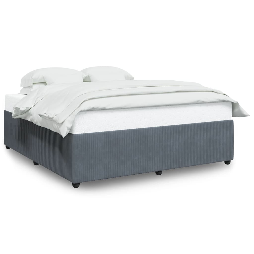 vidaXL Estructura de cama sin colchón terciopelo gris oscuro 180x200cm