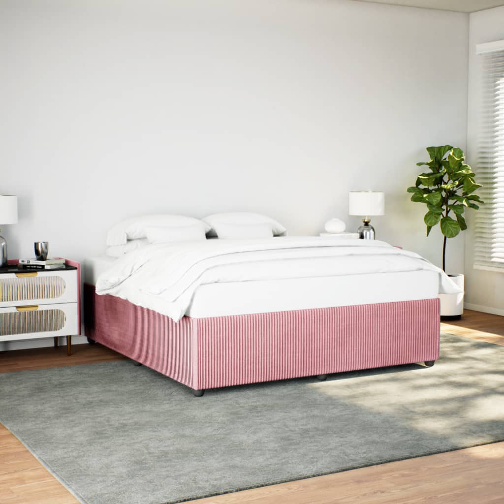 vidaXL Estructura de cama sin colchón terciopelo rosa 180x200 cm