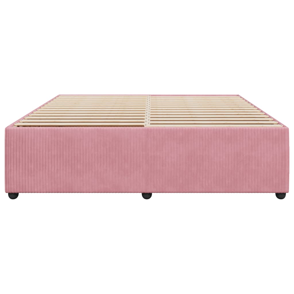 vidaXL Estructura de cama sin colchón terciopelo rosa 180x200 cm