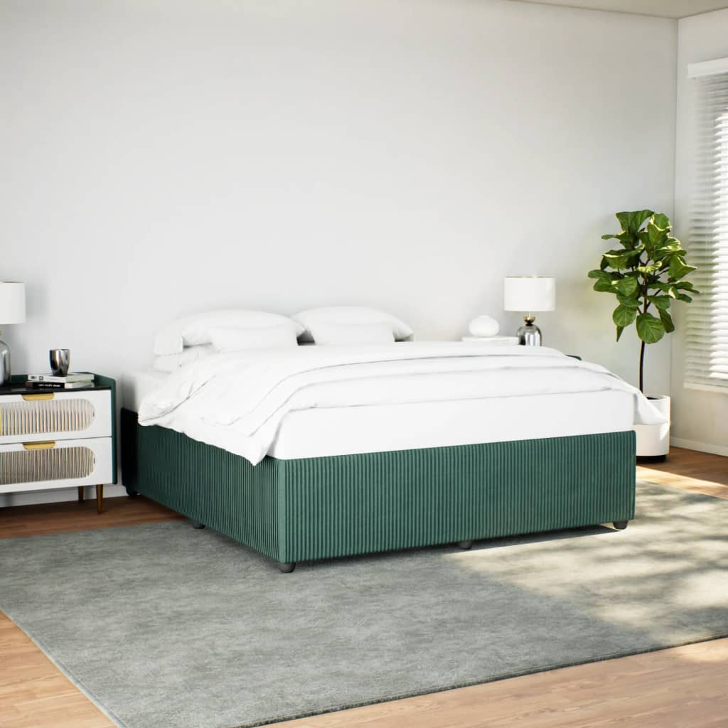 vidaXL Estructura cama sin colchón terciopelo verde oscuro 200x200 cm