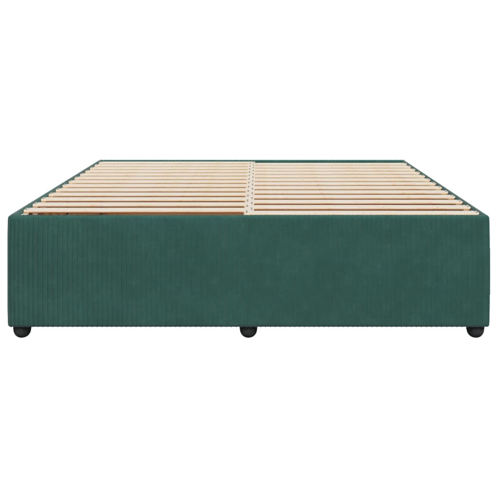 vidaXL Estructura cama sin colchón terciopelo verde oscuro 200x200 cm