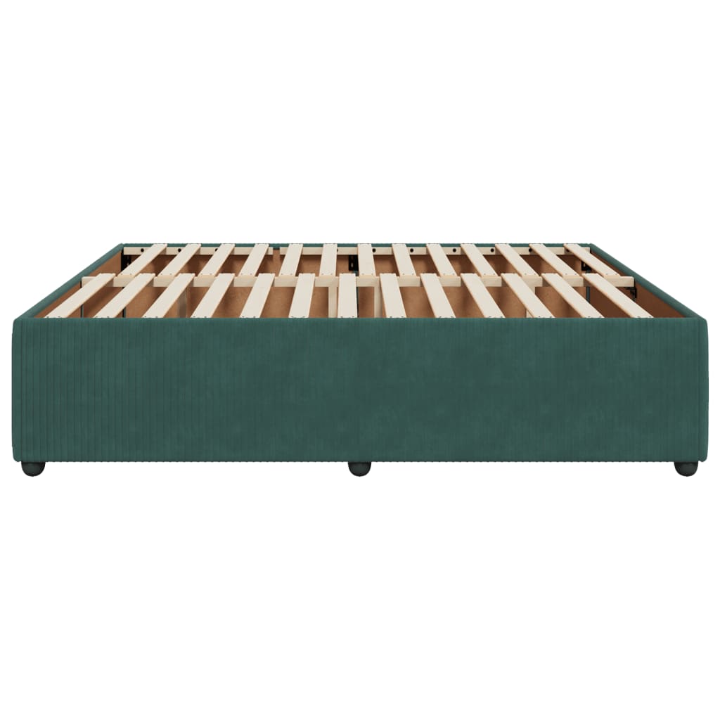 vidaXL Estructura cama sin colchón terciopelo verde oscuro 200x200 cm